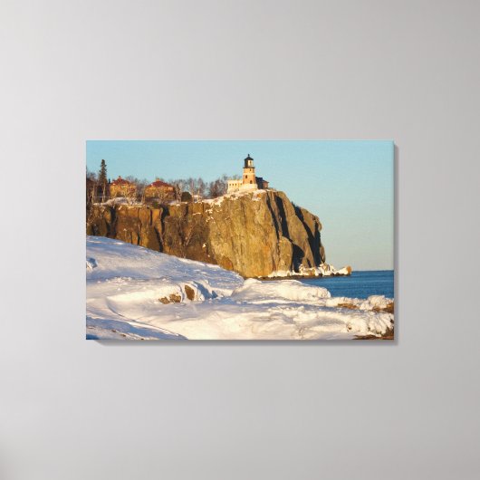 Split Rock Lighthouse State Park aan het meer Canvas Afdruk (Voorkant)
