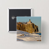 Split Rock Lighthouse State Park aan het meer Vierkante Button 5,1 Cm (Voorkant /achterkant)