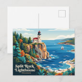 Split Rock Lighthouse State Park VS Briefkaart (Voorkant / Achterkant)