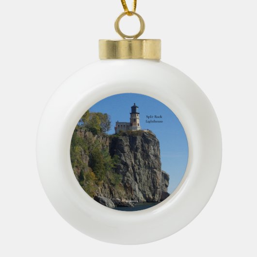 Split Rock Lighthouse vanaf strand ornament (Voorkant)