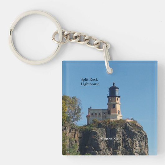 Split Rock Lighthouse verdubbelde sleutelketen Sleutelhanger (Voorkant)