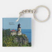 Split Rock Lighthouse verdubbelde sleutelketen Sleutelhanger (Achterkant)