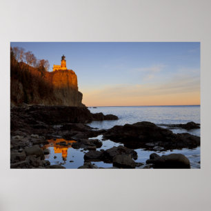 Split Rock vuurtoren bij zonsondergang nabij Two Poster