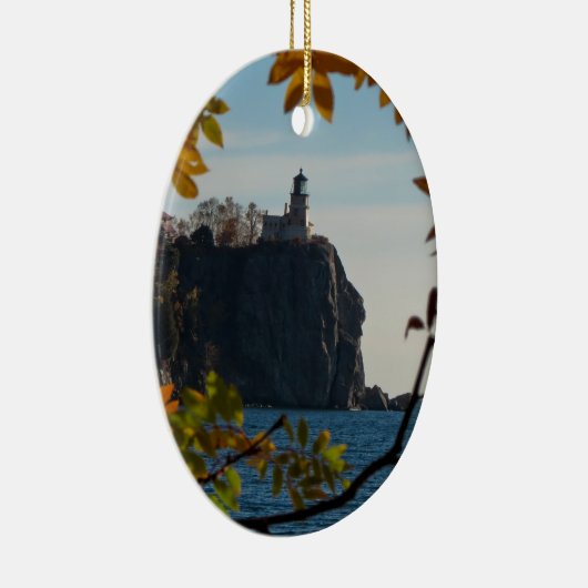 Split Rock vuurtoren in de Herfst Keramisch Ornament (Rechts)