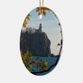 Split Rock vuurtoren in de Herfst Keramisch Ornament (Links)