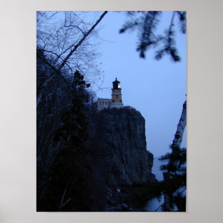Split Rock vuurtoren in Dusk Poster