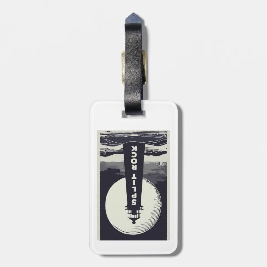 Split Rock vuurtoren Minnesota Moon Bagagelabel (Achterkant verticaal)