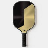 Split Screen Black and Gold Metallic Texture Pickleball Paddle (Voorkant)