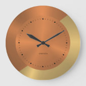 Split-Screen Metallic Gold and Copper Personalized Grote Klok (Voorkant)