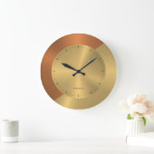 Split-Screen Metallic Gold Copper Personalized Grote Klok (Huis)