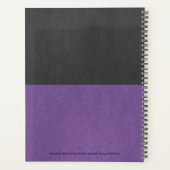 Split-screen purp en zwart faux leer textuur p planner (Achterkant)