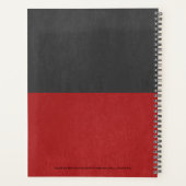 Split-screen rood en zwart faux leer textuur planner (Achterkant)