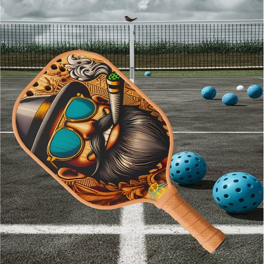 Split-Second Serve: Man op een Pickleball Racket