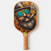 Split-Second Serve: Man op een Pickleball Racket (Voorkant)