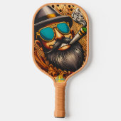 Split-Second Serve: Man op een Pickleball Racket (Achterkant)