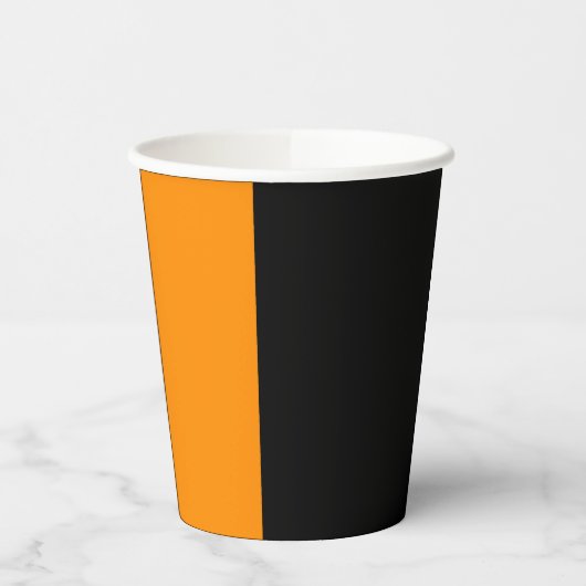 Split Sinaasappel en zwart Halloween Papieren Bekers (Links)