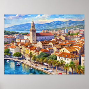 Split stad in Kroatië Poster