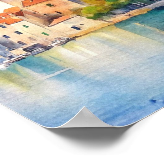 Split stad Kroatië Waterverf Schilderen Poster (Hoek)