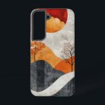 Split Sunset Terrain Telefoonhoes Samsung Galaxy Hoesje<br><div class="desc">Twee terreinen gedeeld door een gedurfde ondergaande zon creëer,  een opvallende kleur- en contrastcompositie voor liefhebbers van moderne natuur.</div>