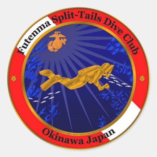 Split Tails duikclub Ronde Sticker (Voorkant)