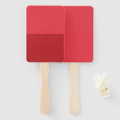 Split Tomato Red Rectangle Hand Fan (Custom) Handwaaier (Voorkant en achterkant)
