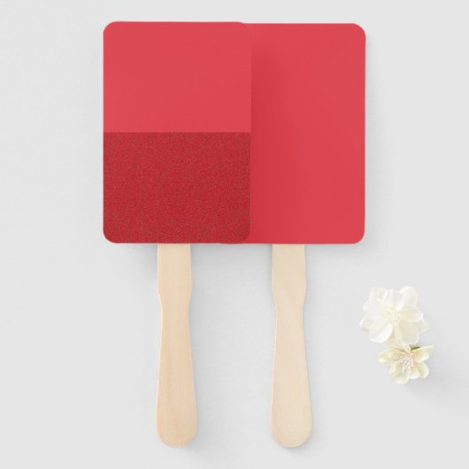 Split Tomato Red Rectangle Hand Fan (Custom) Handwaaier (Voorkant en achterkant)