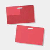 Split Tomato Red Textured ID Badge – (Voor- en achterkant)