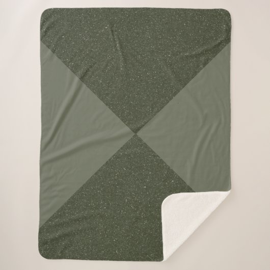 Split Tone Moss Groene Sherpa Deken (Voorkant)