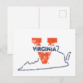 Split V Virginia State Love Briefkaart (Voorkant / Achterkant)
