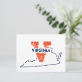 Split V Virginia State Love Briefkaart (Staand voorkant)