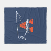 Split V Virginia State Love Fleece Deken (Voorkant (Horizontaal))