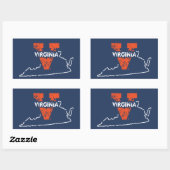 Split V Virginia State Love Rechthoekige Sticker (Vel)