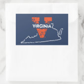 Split V Virginia State Love Rechthoekige Sticker (Tas)