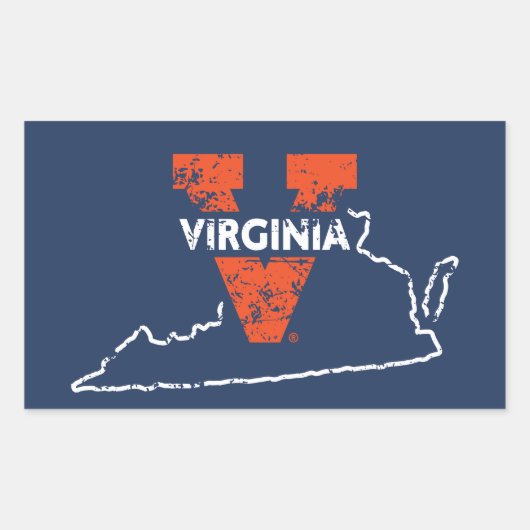 Split V Virginia State Love Rechthoekige Sticker (Voorkant)