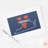 Split V Virginia State Love Rechthoekige Sticker (Envelop)