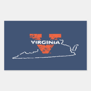 Split V Virginia State Love Rechthoekige Sticker