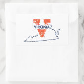 Split V Virginia State Love Rechthoekige Sticker (Tas)