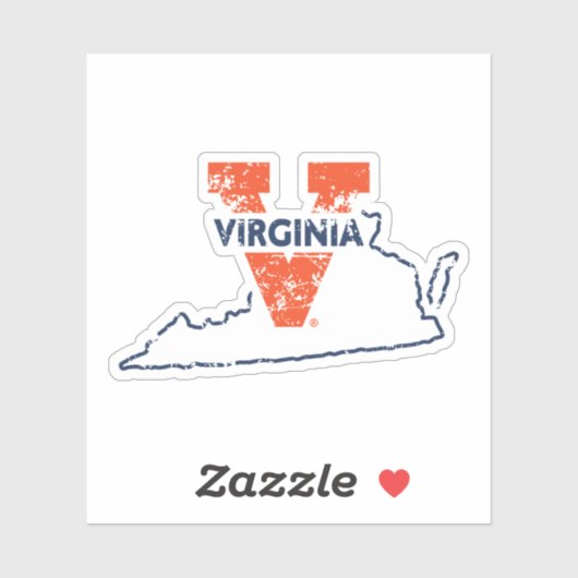 Split V Virginia State Love Sticker (Vel)