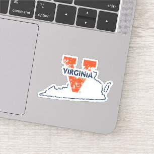 Split V Virginia State Love Sticker