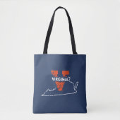 Split V Virginia State Love Tote Bag (Voorkant)