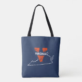Split V Virginia State Love Tote Bag (Achterkant)