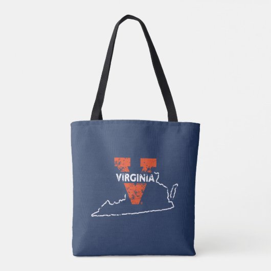 Split V Virginia State Love Tote Bag (Achterkant)