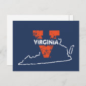 Split V Virginia State Love Uitnodiging Briefkaart (Voorkant / Achterkant)
