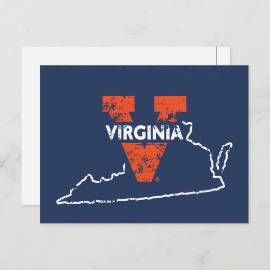 Split V Virginia State Love Uitnodiging Briefkaart (Voorkant / Achterkant)