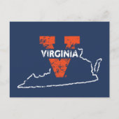 Split V Virginia State Love Uitnodiging Briefkaart (Voorkant)