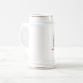 Split-venster met kerstcadeau bierpul (Voorkant links)