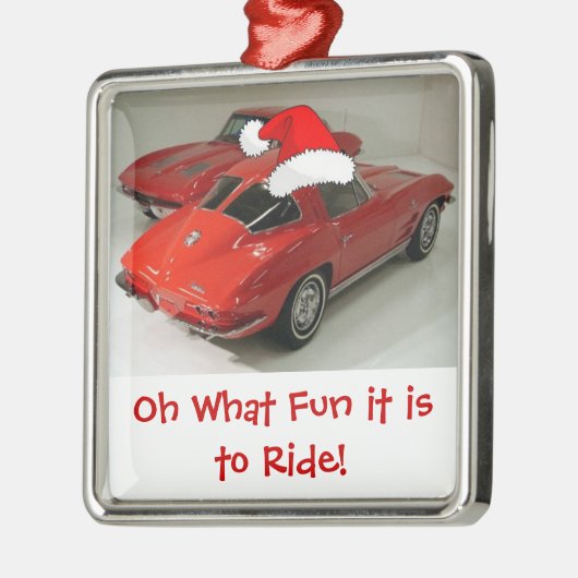 Split-venster met kerstcadeau metalen ornament (Links)