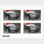 Split-venster met kerstcadeau rechthoekige sticker (Vel)