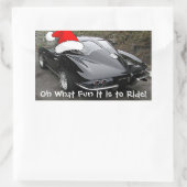 Split-venster met kerstcadeau rechthoekige sticker (Tas)