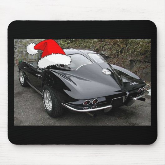 Split-venster voor kerstCorvette Black Muismat (Voorkant)